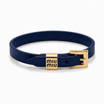 MiuMiu Leather Bracelet - Navy