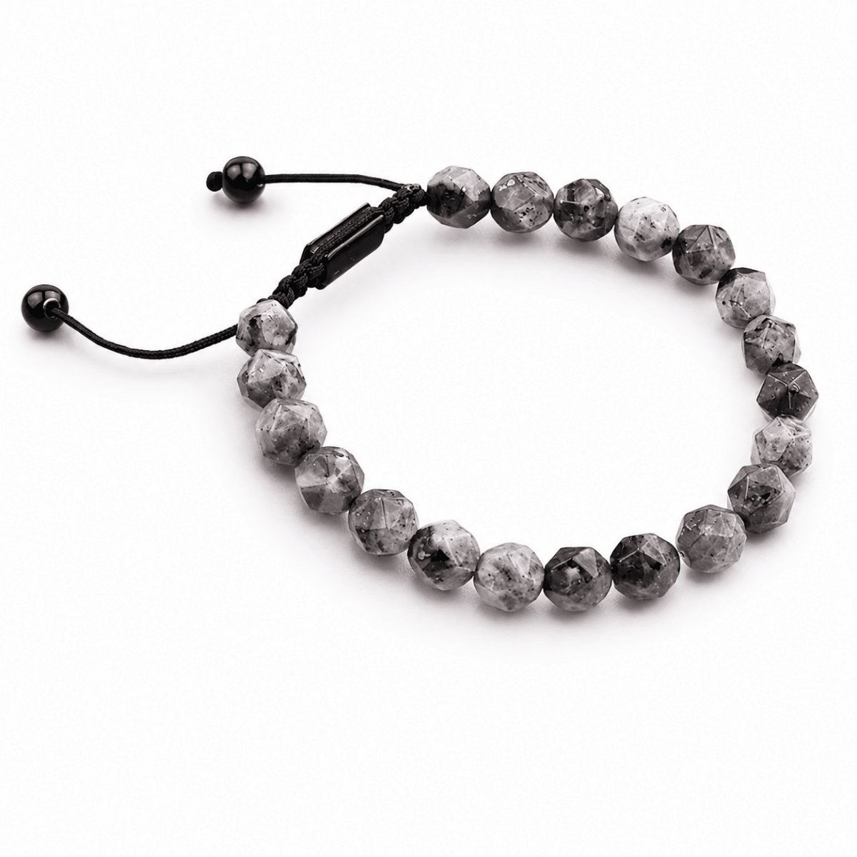 Stone Cord Bracelet - Grey Jasper