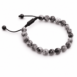 Stone Cord Bracelet - Grey Jasper