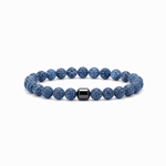 Stone Cord Bracelet - Blue Crackle Agate