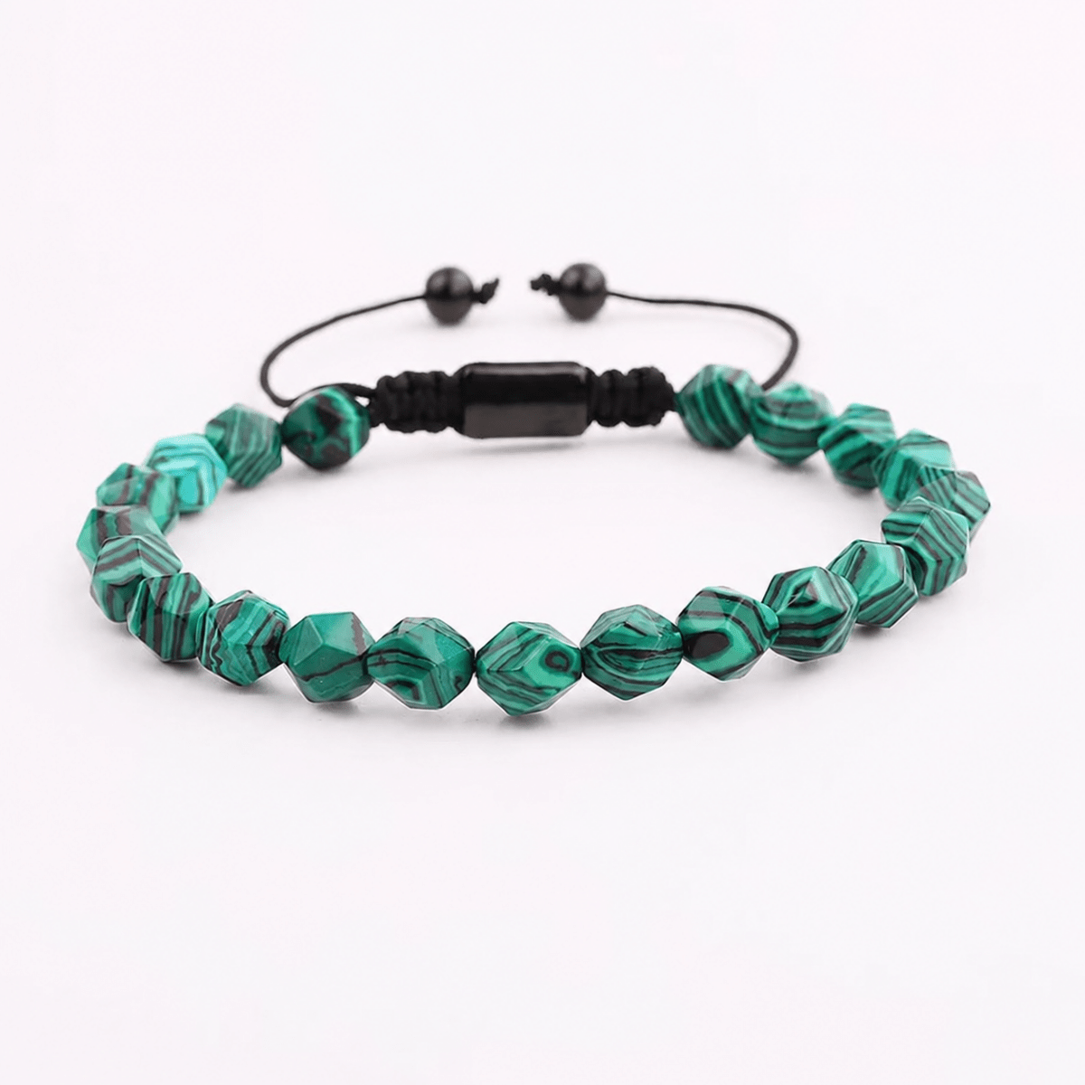 Stone Cord Bracelet - Green Malachite Agate