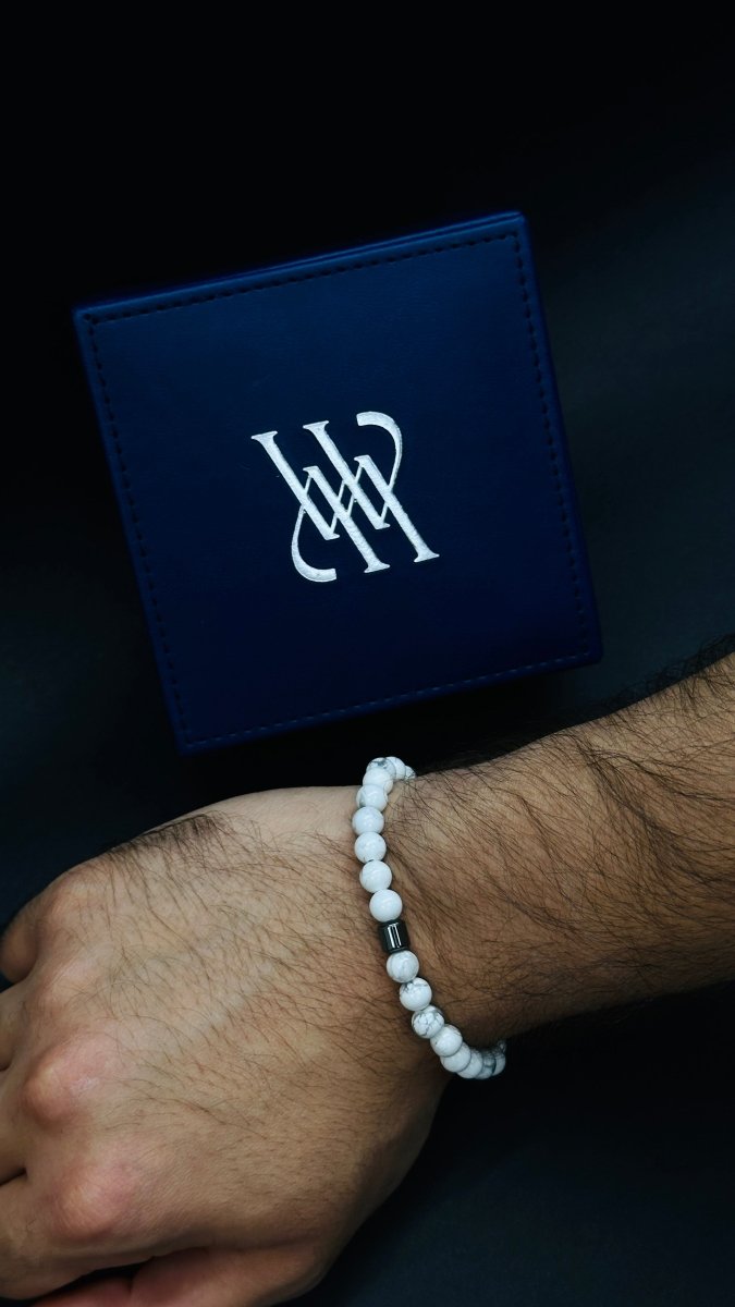 Stone Cord Bracelet - White Howlite