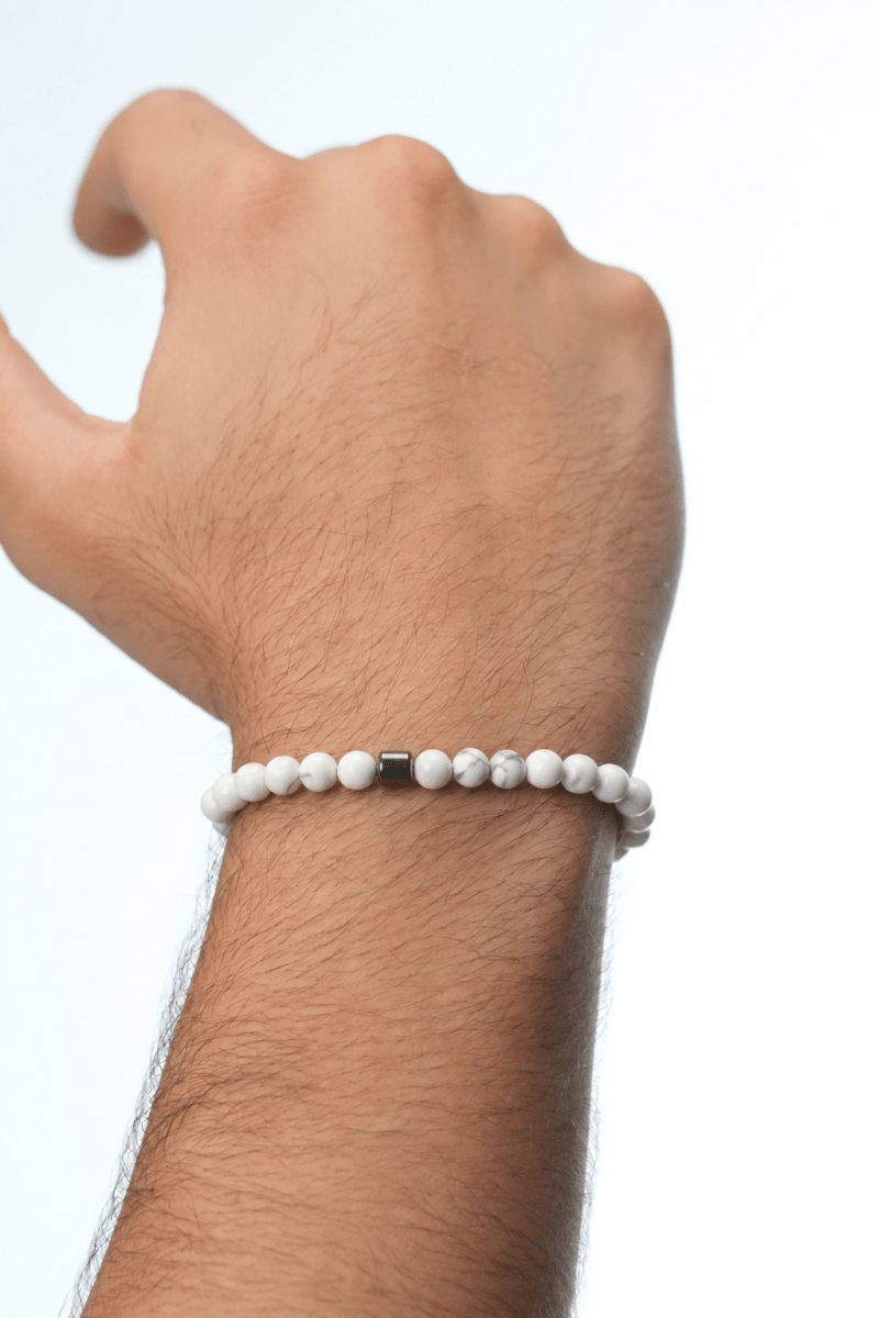 Stone Cord Bracelet - White Howlite