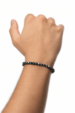 Stone Cord Bracelet - Silver Hematite