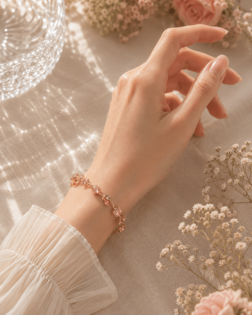 Tulips Bracelet - Blush Pink Gold