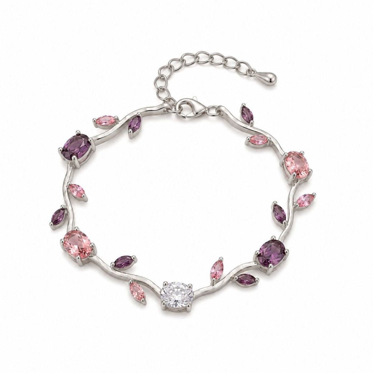 Tulips Bracelet - Violet Silver