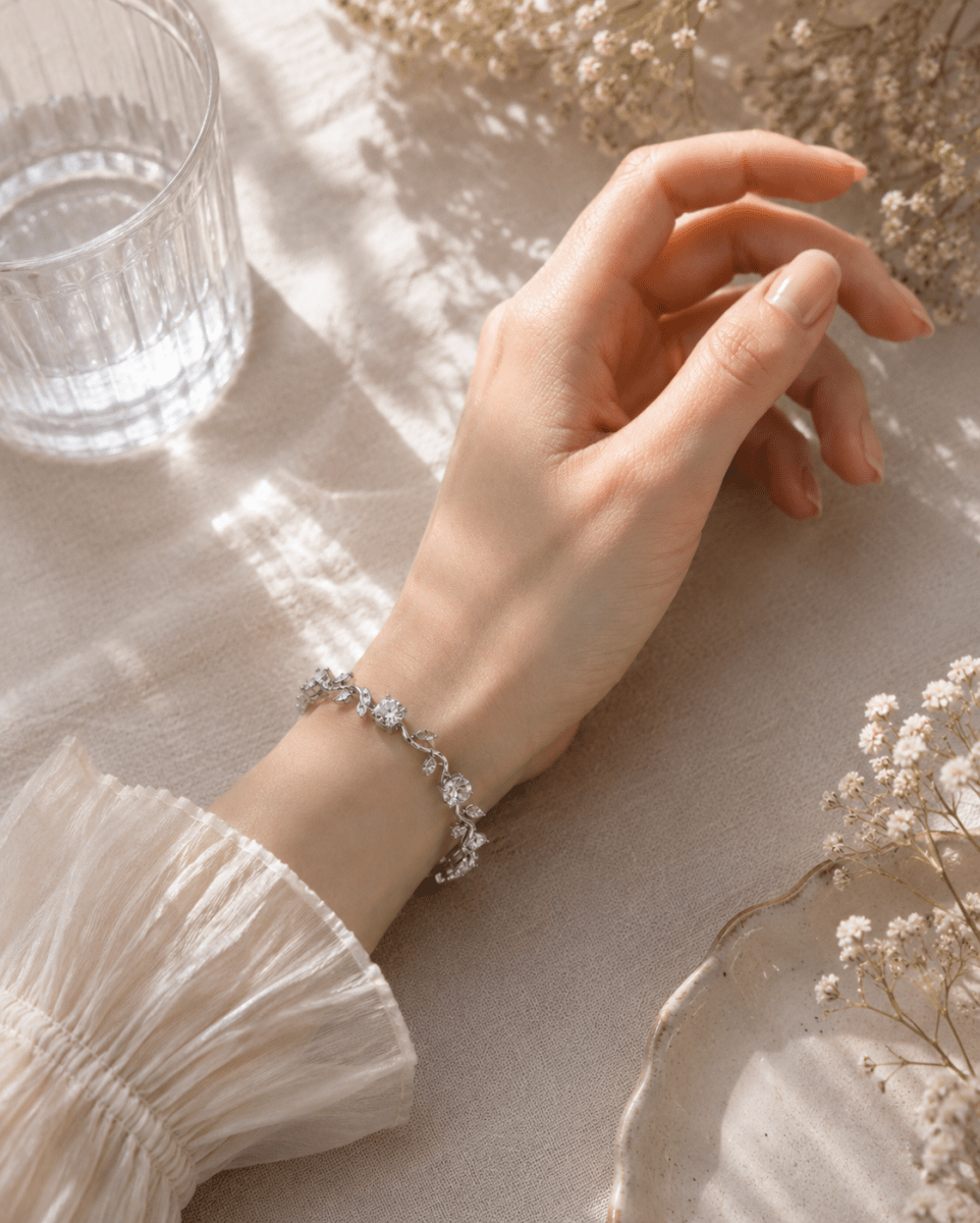Tulips Bracelet - Crystal Silver