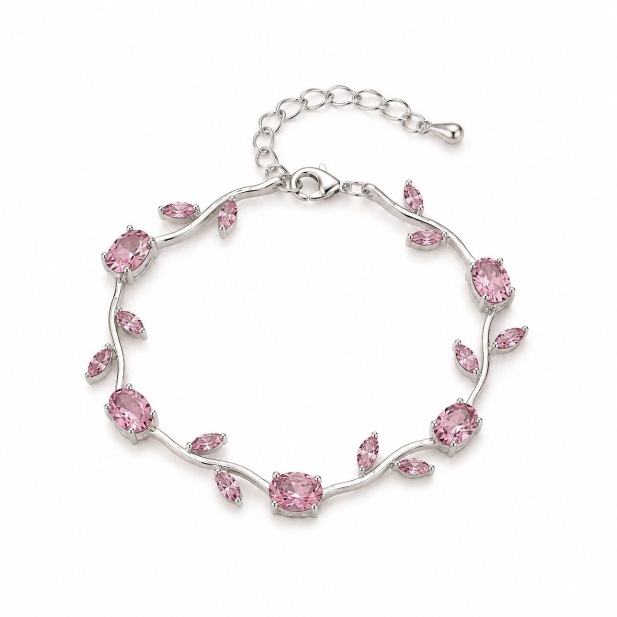 Tulips Bracelet - Blush Pink Silver